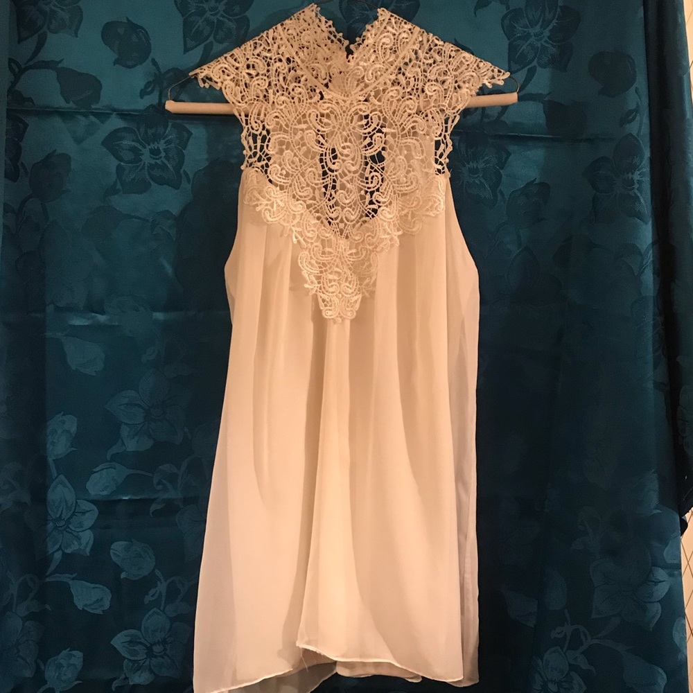 Charlotte Russe White Dress With Lace - Picture 1 of 2